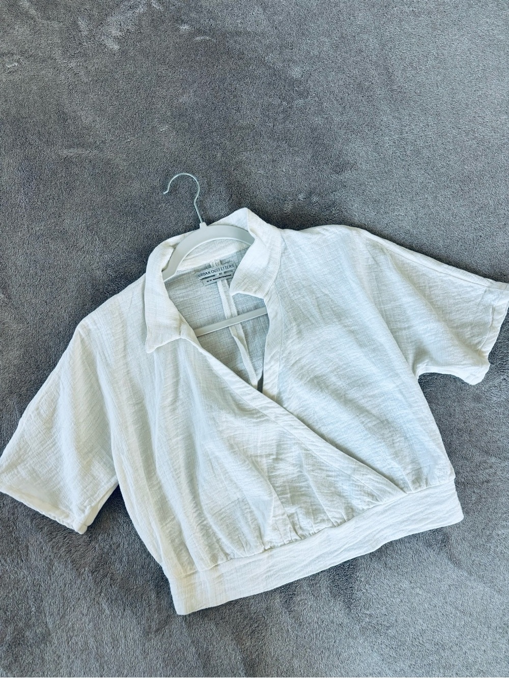 Urban Outfitters White Wrap-Front Cropped Top